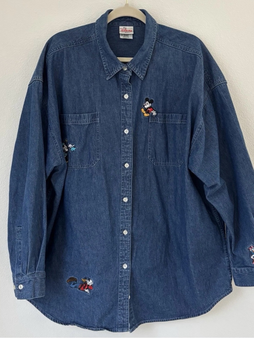 Vintage Disney Store 90’s Mickey & Friends Demim Shirt XXL